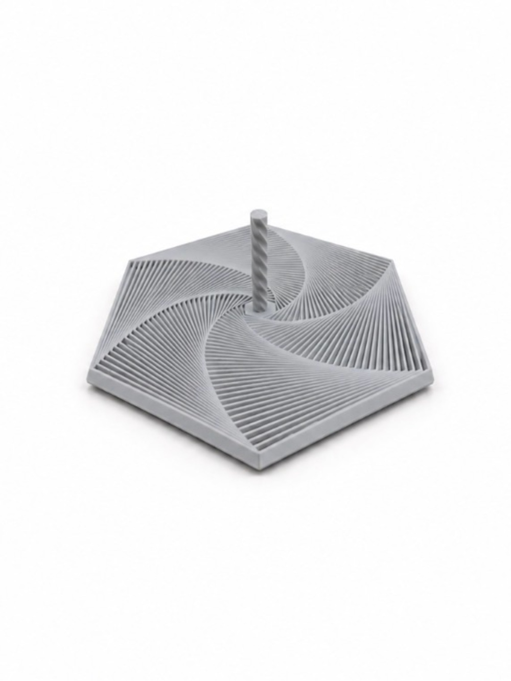 Modern Hexagonal Gray Decorative Stand - Unbranded